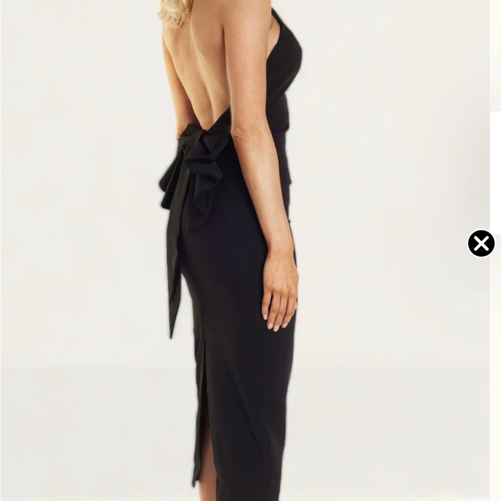 Revolve Black Backless Bow Detail Mini Dress Elegant Size S - Picture 6 of 6